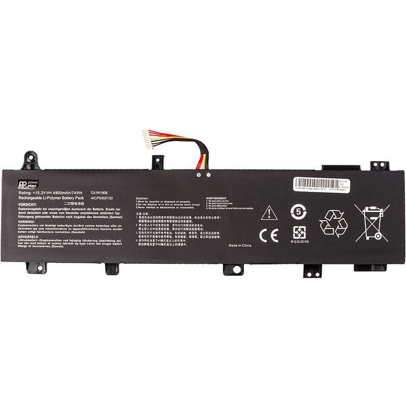 Акумулятор PowerPlant для ноутбуків ASUS TUF Gaming F15 FX506 (C41N1906) 15.2V 4900mAh (Long connect (NB432103)