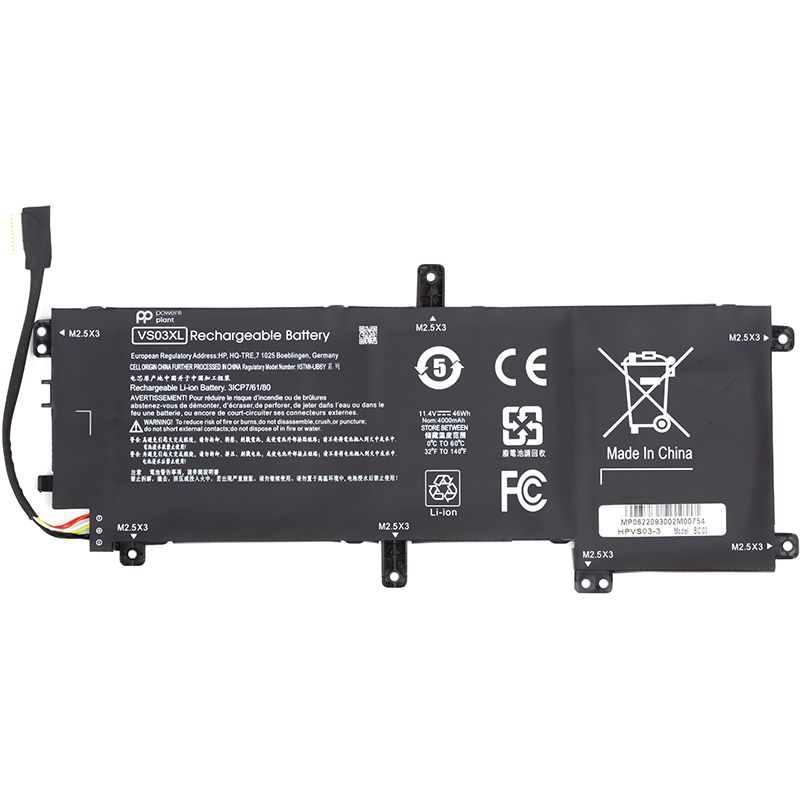Акумулятор PowerPlant для ноутбуків HP Envy 15-AS Series (VS03XL) 11.55V 3500mAh (NB461899)