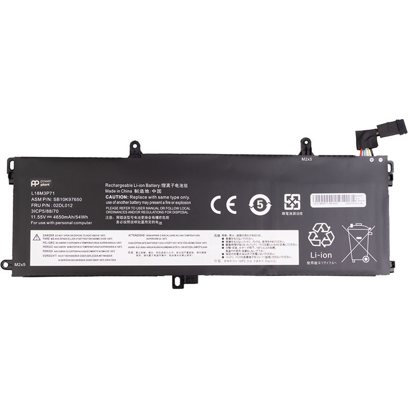Акумулятор PowerPlant для ноутбуків LENOVO ThinkPad T590 (L18M3P71) 11.55V 4650mAh (NB482818)