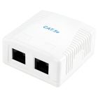 Розетка Cablexpert 2хRJ-45, Cat5Е, зовнішня, біла (NCAC-2U5E-01)