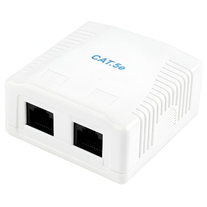 Розетка Cablexpert 2хRJ-45, Cat5Е, зовнішня, біла (NCAC-2U5E-01)