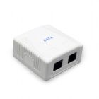 Розетка Cablexpert 2хRJ-45, Cat6, зовнішня, біла (NCAC-2U6-01)