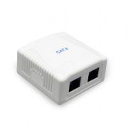 Розетка Cablexpert 2хRJ-45, Cat6, зовнішня, біла (NCAC-2U6-01)