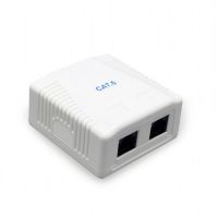 Розетка Cablexpert 2хRJ-45, Cat6, зовнішня, біла (NCAC-2U6-01)