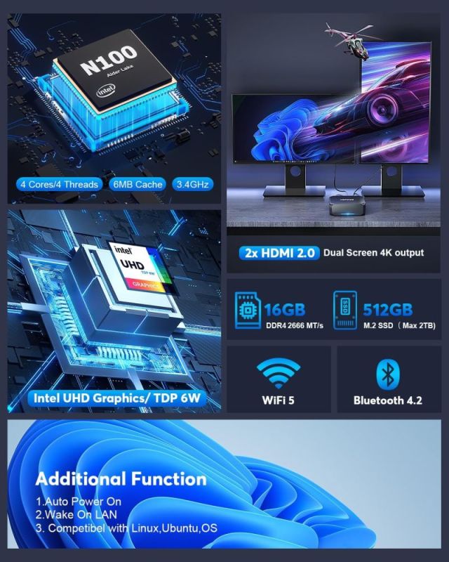Неттоп NiPoGi AK2 Plus (794677124021)