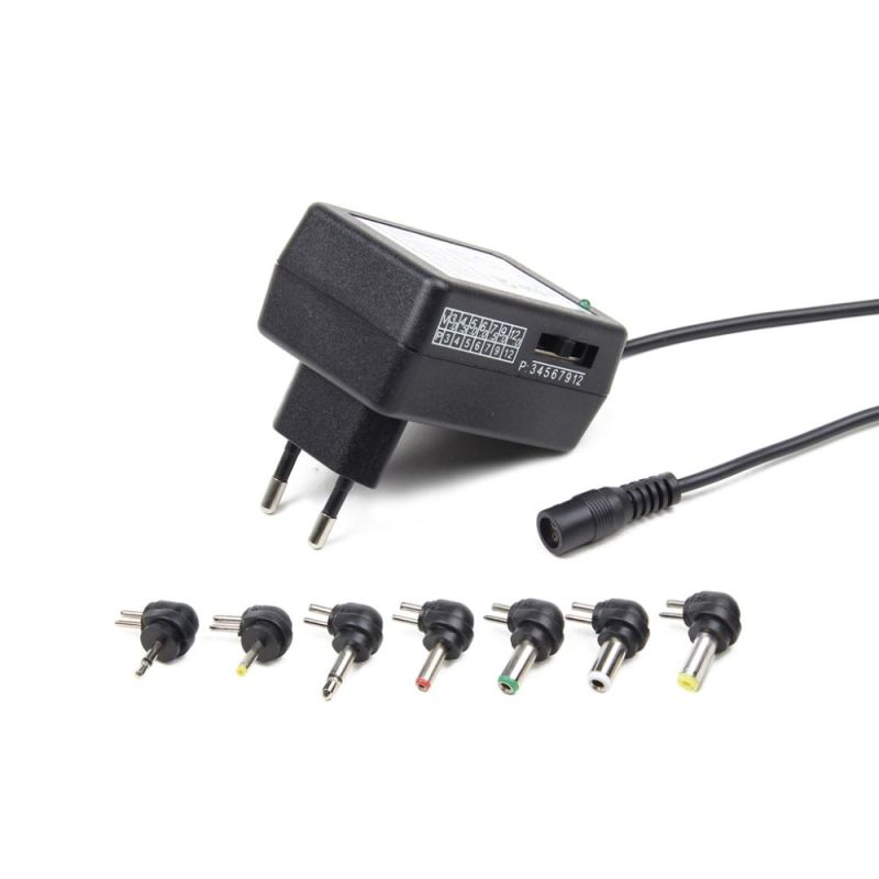 Сетевое зарядное устройство EnerGenie (1USBx1A) Black + универсальный кабель (EG-MC-008)