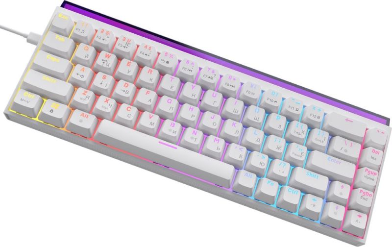 Клавиатура Ajazz NK68 Red Switch White USB-C (NK68-R-W)