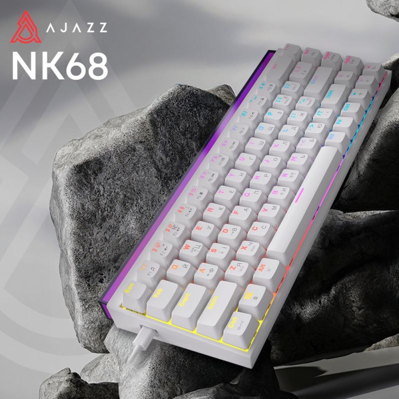Клавиатура Ajazz NK68 Red Switch White USB-C (NK68-R-W)