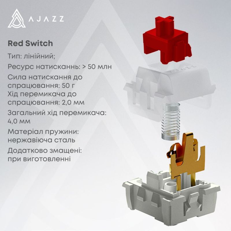 Клавиатура Ajazz NK68 Red Switch White USB-C (NK68-R-W)