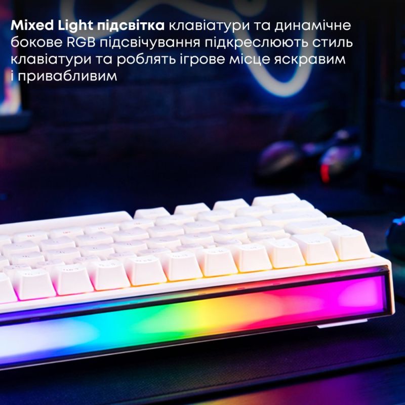 Клавиатура Ajazz NK68 Red Switch White USB-C (NK68-R-W)