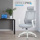 Кресло офисное OfficePro Harmony White/Light Gray (OC310-W-LG-LG)