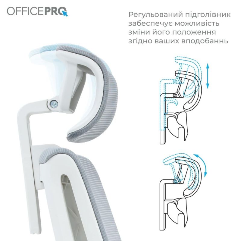 Кресло офисное OfficePro Harmony White/Light Gray (OC310-W-LG-LG)