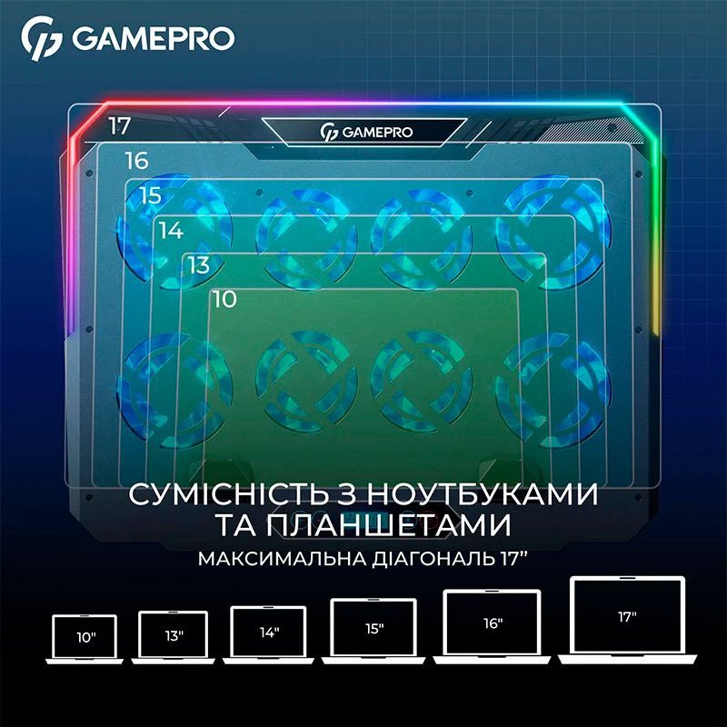 Охолоджуюча підставка для ноутбука GamePro (CP1040)