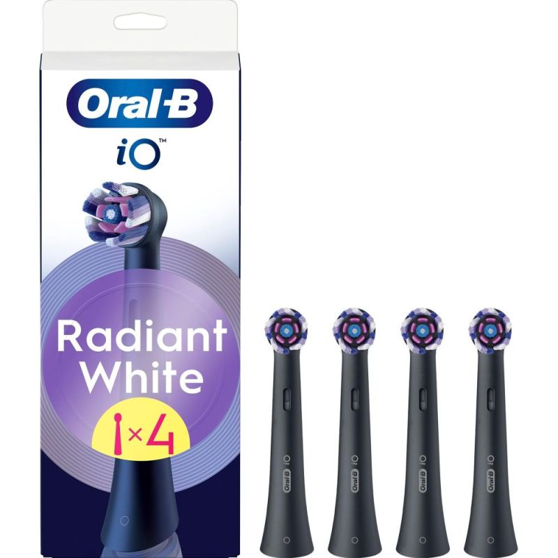 Насадка для зубной электрощетки Braun Oral-B iO RB WB Radiant White Black (4 шт) (Oral-B iO RB WB Radiant White Чорні (4))