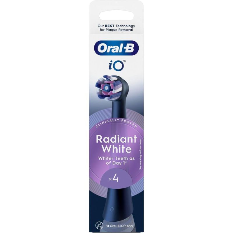 Насадка для зубной электрощетки Braun Oral-B iO RB WB Radiant White Black (4 шт) (Oral-B iO RB WB Radiant White Чорні (4))