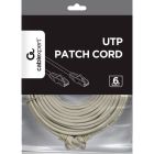 Патч-корд UTP Cablexpert Cat.6, литий, 50u" штекер із засувкою, 10 м, сірий (PP6U-CU-10M)