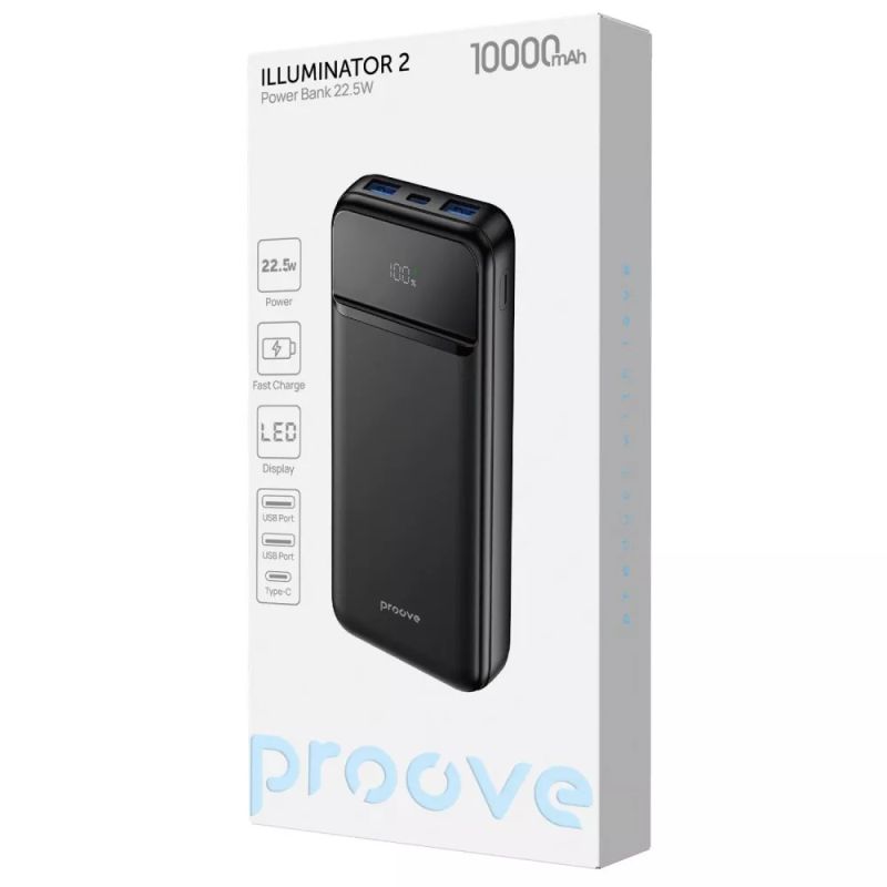 Универсальная мобильная батарея Proove Illuminator 2 22.5W 10000mAh Black (PBIP10212201)