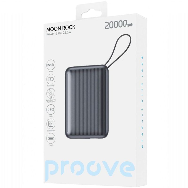 Универсальная мобильная батарея Proove Moon Rock 22.5W 20000mAh Gray (PBM222012105)