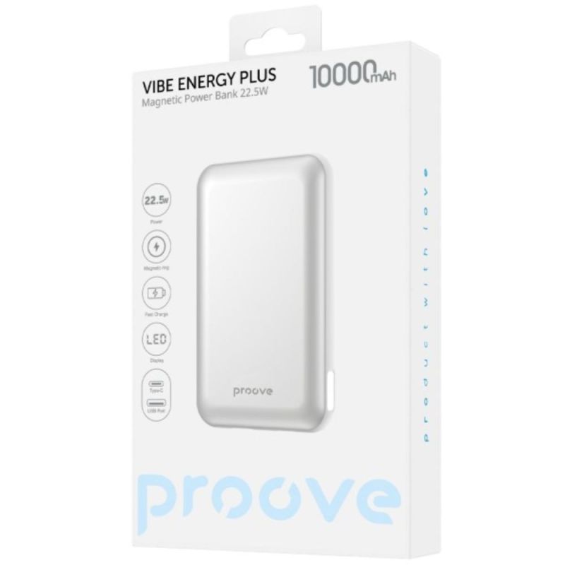 Універсальна мобільна батарея Proove Vibe Energy Plus 22.5W 10000mAh White/Gold (PBVE15012202)