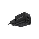 Сетевое зарядное устройство Choetech (USB-C+USB-A) Black (PD5012-EU-BK)