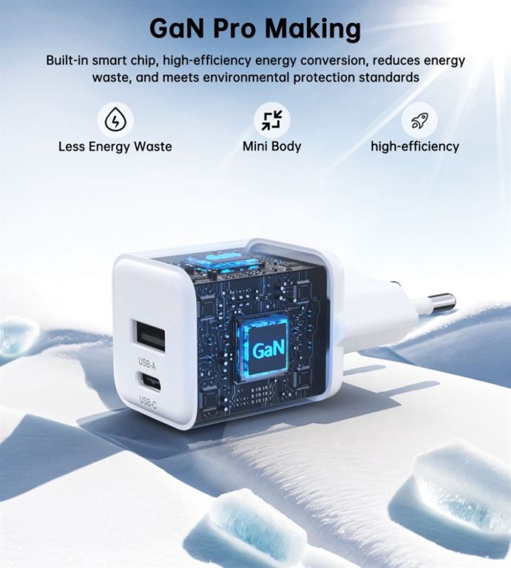 Мережевий зарядний пристрій Choetech (USB-C+USB-A) White (PD5012-EU-WH)