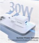 Мережевий зарядний пристрій Choetech (USB-C+USB-A) White (PD5012-EU-WH)