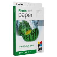 Фотобумага ColorWay глянцевая двусторонняя 155г/м2 A4 50 л. (PGD155050A4)
