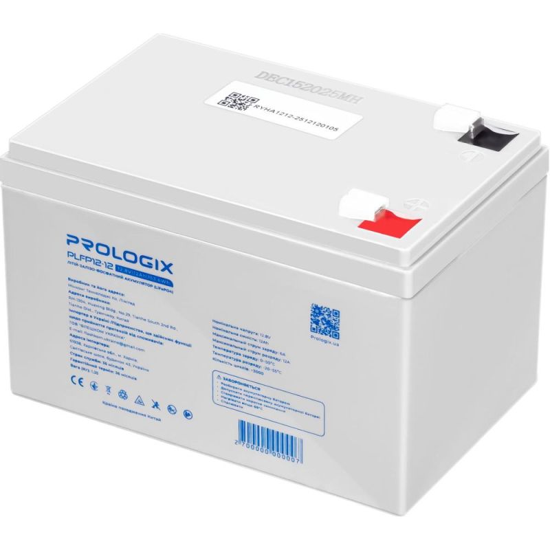 Акумуляторна батарея Prologix 12.8V 12AH 153.6Wh LiFePO4 (PLFP12-12)
