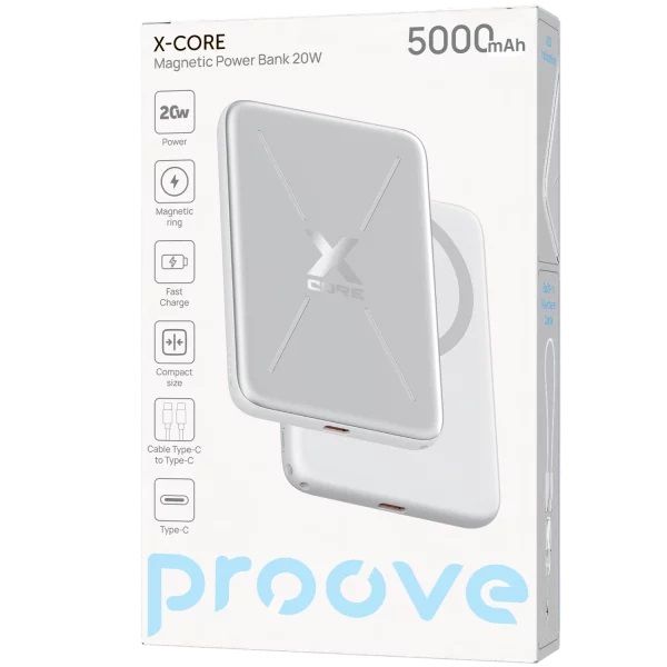 Универсальная мобильная батарея Proove X-Core 20W 5000mAh Silver/White (PNXC20010006)