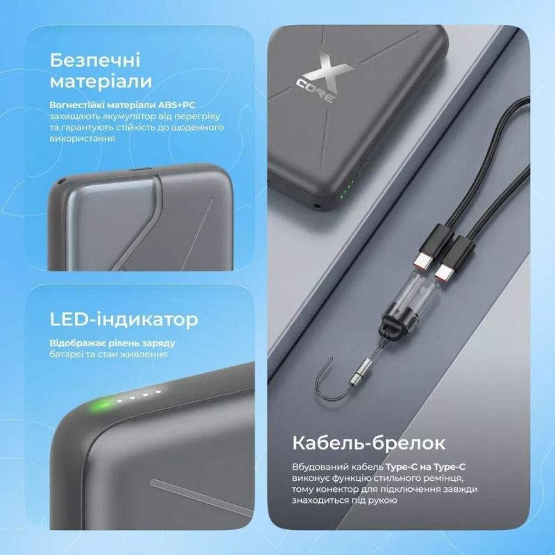 Универсальная мобильная батарея Proove X-Core 22.5W 10000mAh Purple (PNXC22010009)