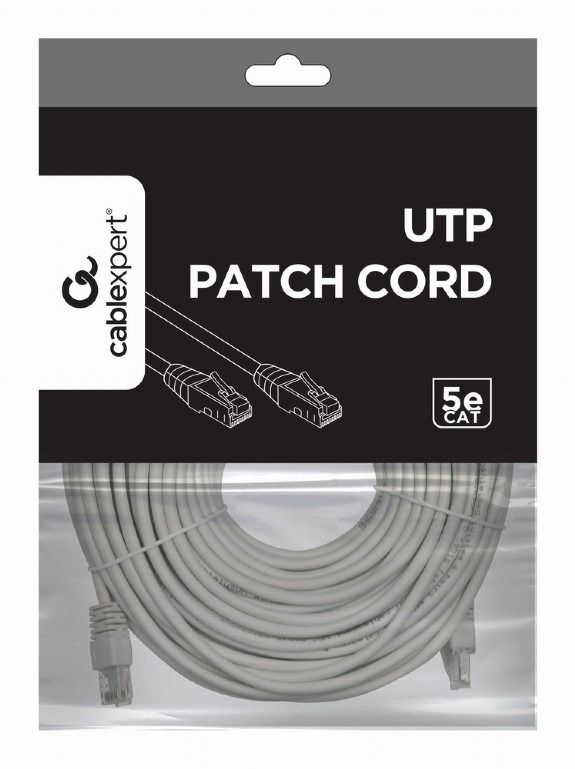 Патч-корд UTP Cablexpert літий, 50u "штекер із засувкою, 30 м, сірий (PP12-30M)