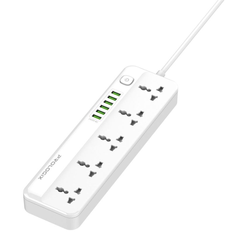 Фільтр живлення ProLogix Premium 2.5 кВт, 5 розеток, 6 USB AUTO ID, 2 м, білий (PR-SC5614W)