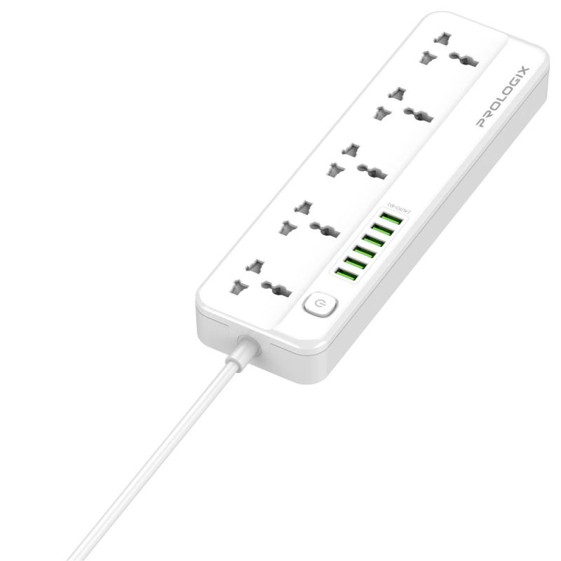 Фільтр живлення ProLogix Premium 2.5 кВт, 5 розеток, 6 USB AUTO ID, 2 м, білий (PR-SC5614W)
