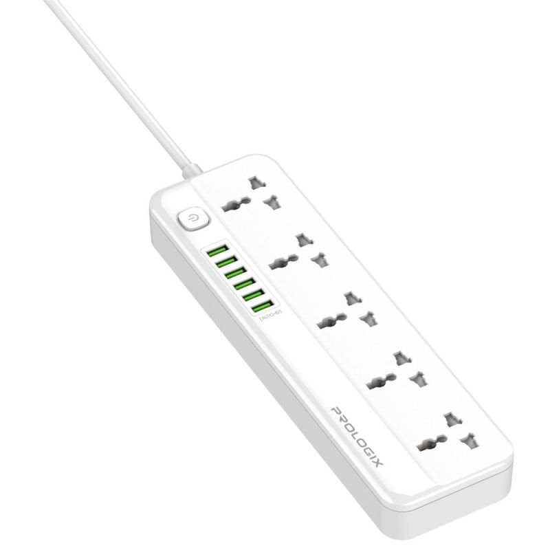 Фільтр живлення ProLogix Premium 2.5 кВт, 5 розеток, 6 USB AUTO ID, 2 м, білий (PR-SC5614W)