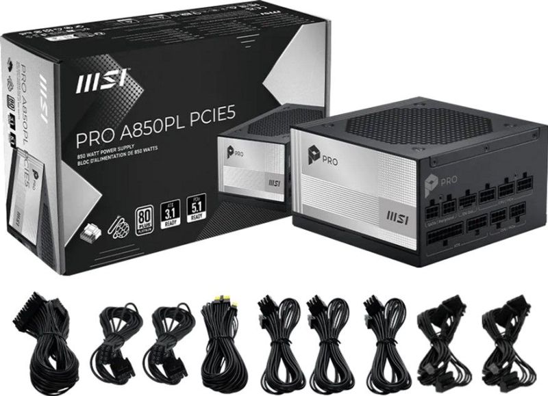 Блок питания MSI 850W (PRO A850PL PCIE5)