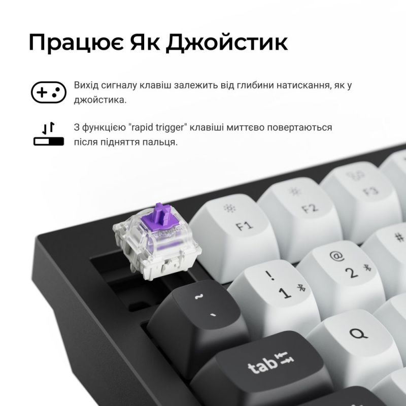 Клавиатура беспроводная Keychron Q1 HE Magnetic Switch Black RGB (Q1H-M1-UA)