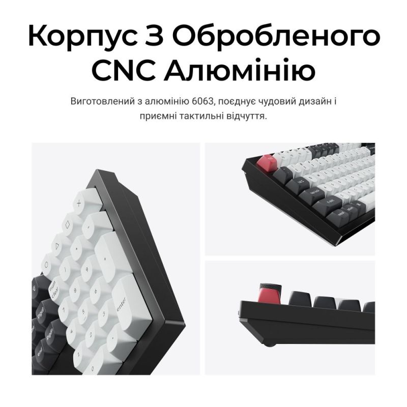 Клавиатура беспроводная Keychron Q6 HE Magnetic Switch Black RGB (Q6H-M1-UA)