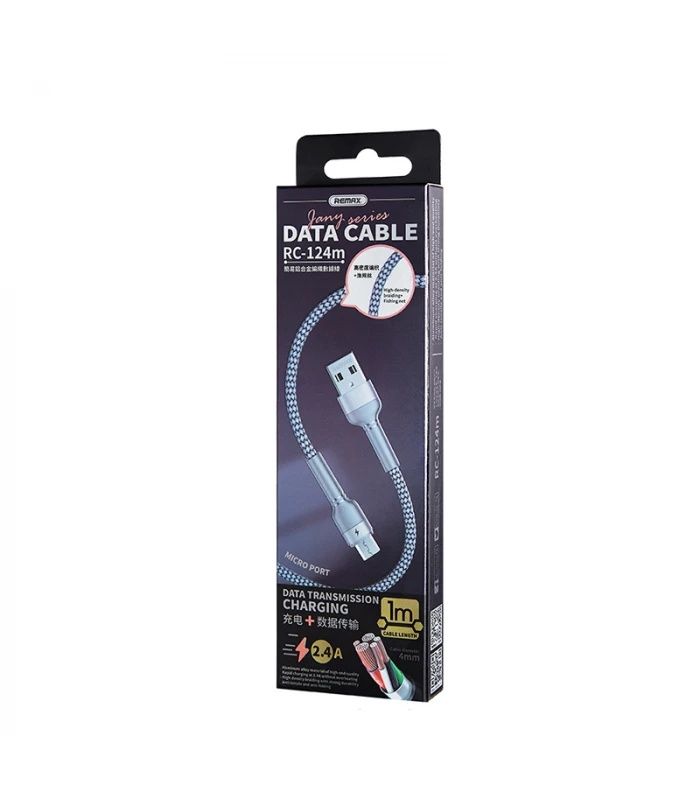 Кабель Remax Jany Series USB - micro USB, 1m Silver (RC-124m)