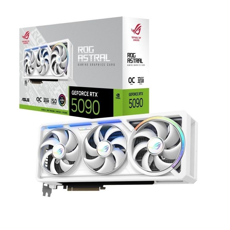 Видеокарта GF RTX 5090 32GB GDDR7 ROG Astral White OC Asus (ROG-ASTRAL-RTX5090-O32G-WHITE)