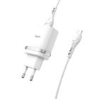 Мережевий зарядний пристрій Hoco C12Q (1USB, 3А) QC3.0 White + кабель MicroUSB (S23110)