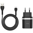 Сетевое зарядное устройство Hoco C12Q (1USB, 3А) QC3.0 Black + кабель MicroUSB (S23567)