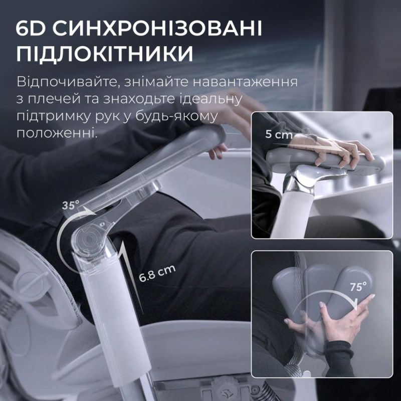 Кресло офисное Sihoo Doro S300 Mesh Light Grey (S300-M202)