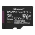 Карта памяти MicroSDXC 128GB UHS-I Class 10 Kingston Canvas Select Plus R150MB/s + SD-адаптер (SDCS3/128GB)