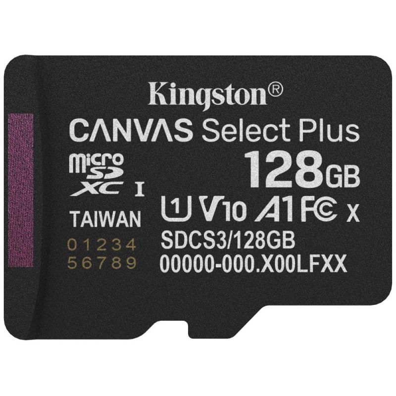 Карта пам`яті MicroSDXC 128GB UHS-I Class 10 Kingston Canvas Select Plus R150MB/s (SDCS3/128GBSP)