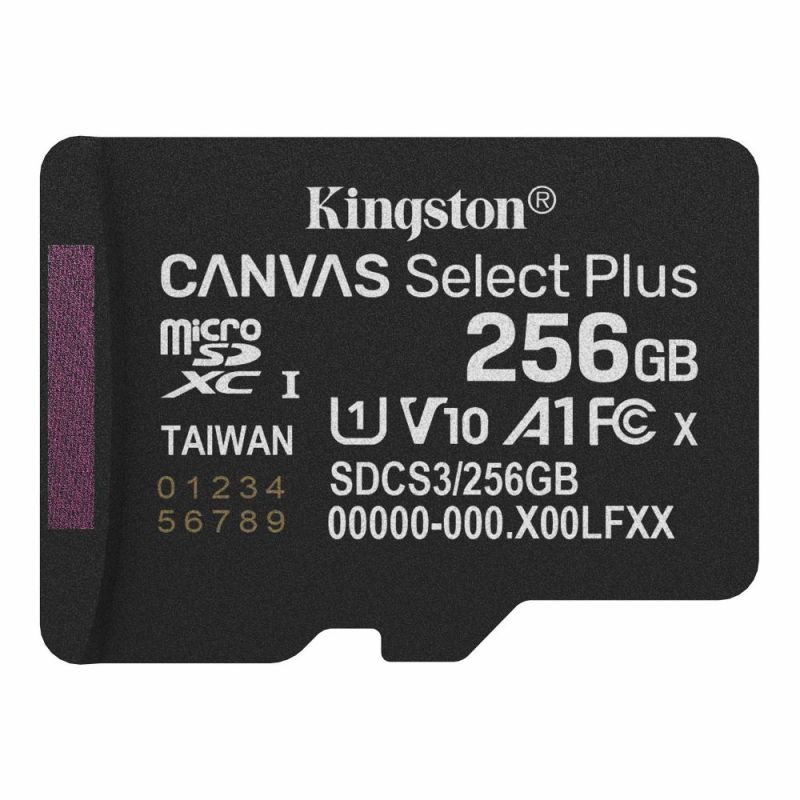 Карта памяти MicroSDXC 256GB UHS-I Class 10 Kingston Canvas Select Plus R150MB/s (SDCS3/256GBSP)