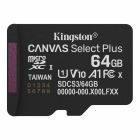 Карта пам`яті MicroSDXC 64GB UHS-I Class 10 Kingston Canvas Select Plus R100MB/s (SDCS3/64GBSP)