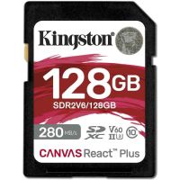 Карта пам`яті SDXC 128GB UHS-II/U3 Class 10 Kingston Canvas React Plus V60 SD R280/W100MB/s (SDR2V6/128GB)