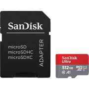 Карта памяти MicroSDXC 512GB UHS-I Class 10 SanDisk Ultra A1 R150MB/s + SD-adapter (SDSQUAC-512G-GN6MA)