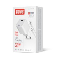 Мережевий зарядний пристрій ColorWay GaN Mini 35W PD Port PPS USB-C White + кабель USB Type-C (CW-CHS056PDC-WT)