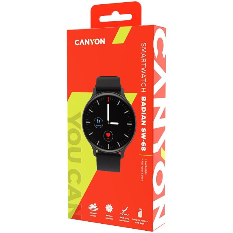 Смарт-часы Canyon Badian SW-68 Black (CNS-SW68BB)